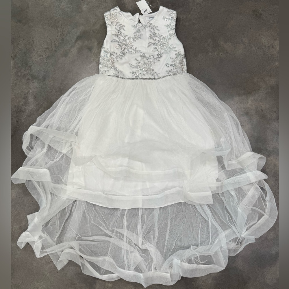 JCPenney Speechless White and Silver Kids Formal Dress